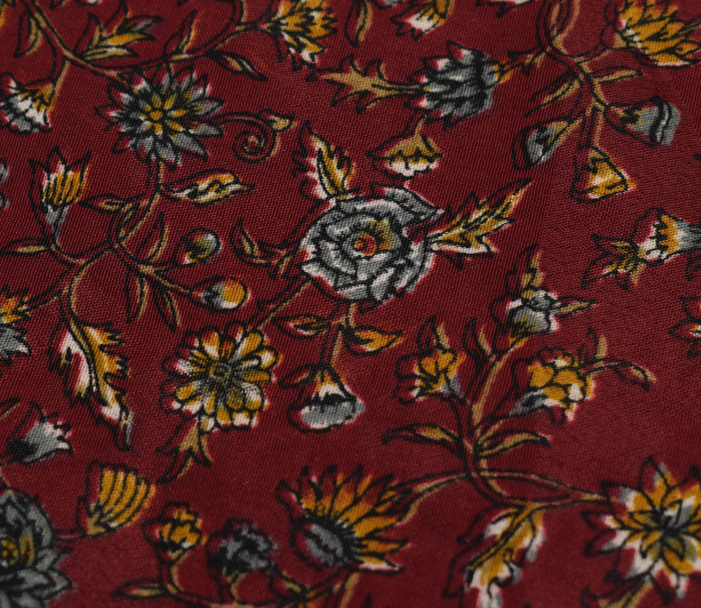 Sushila Vintage Dark Maroon Saree Magic Wrap Art Silk Reversible Skirt Beach Dress
