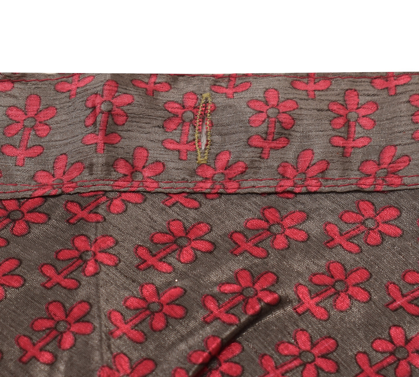Sushila Vintage Dark Maroon Saree Magic Wrap Art Silk Reversible Skirt Beach Dress