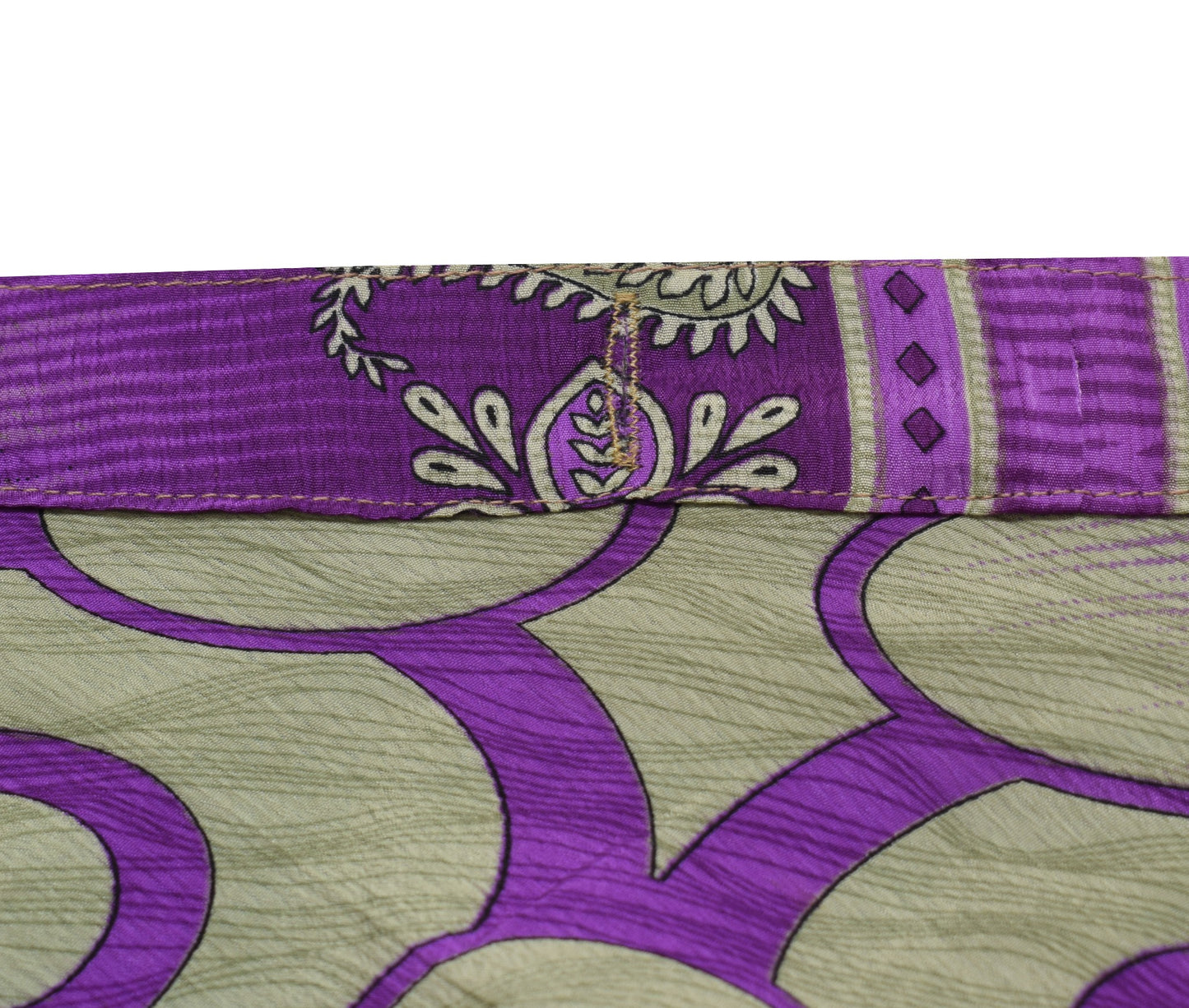 Sushila Vintage Art Silk Saree Magic Wrap Handmade Reversible Skirt Beach Dress