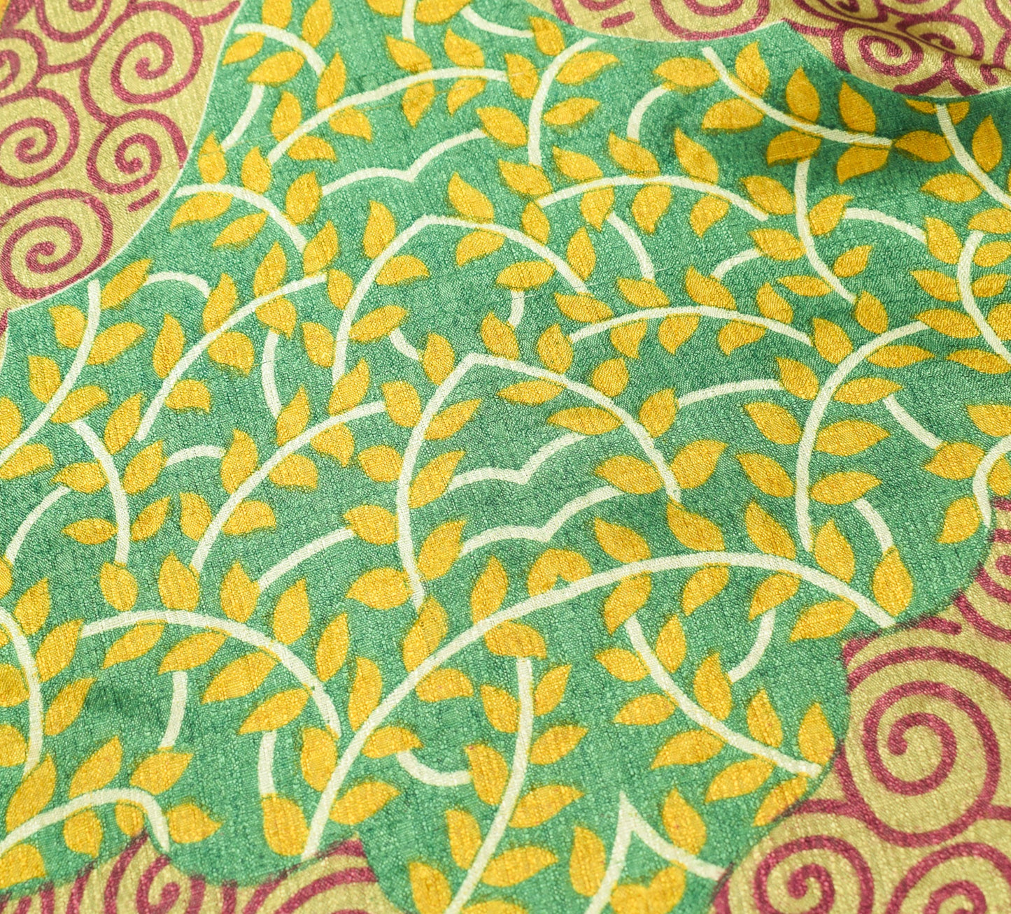 Sushila Vintage Dark Green Saree Magic Wrap Reversible Skirt Art Silk Beach Dress
