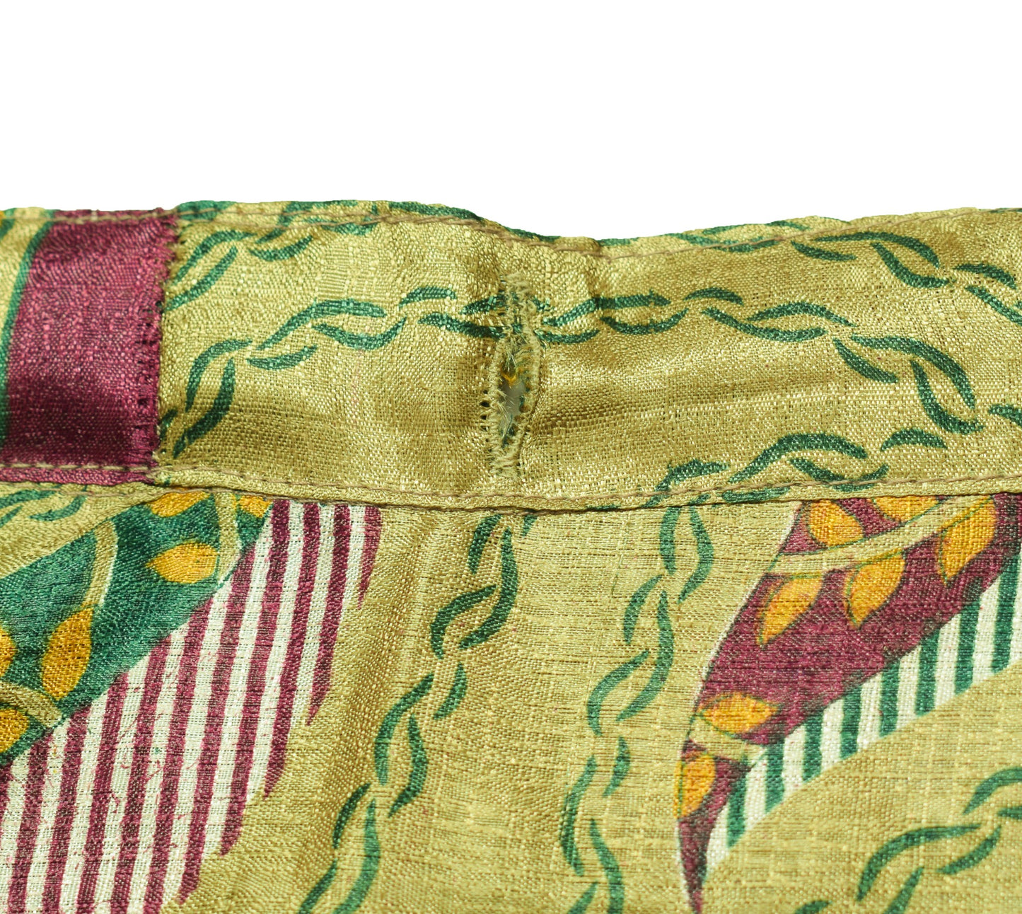 Sushila Vintage Dark Green Saree Magic Wrap Reversible Skirt Art Silk Beach Dress