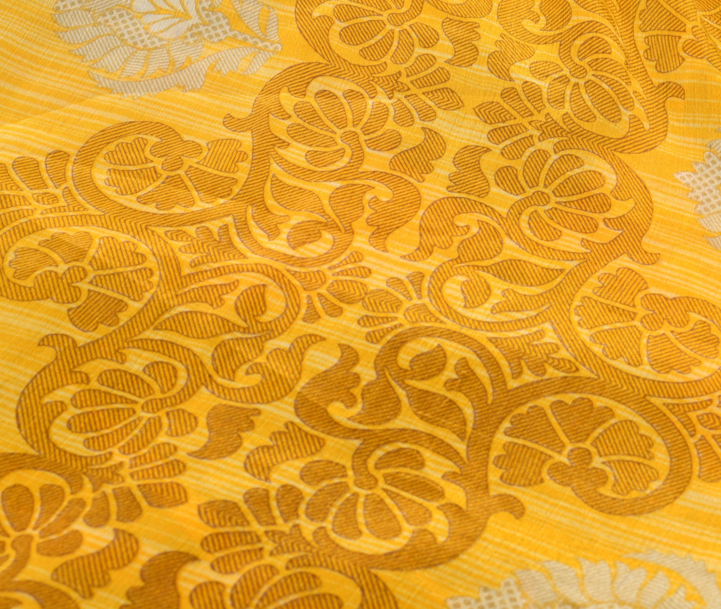 Sushila Vintage Yellow Saree Magic Wrap Reversible Skirt Beach Dress Art Silk Boho