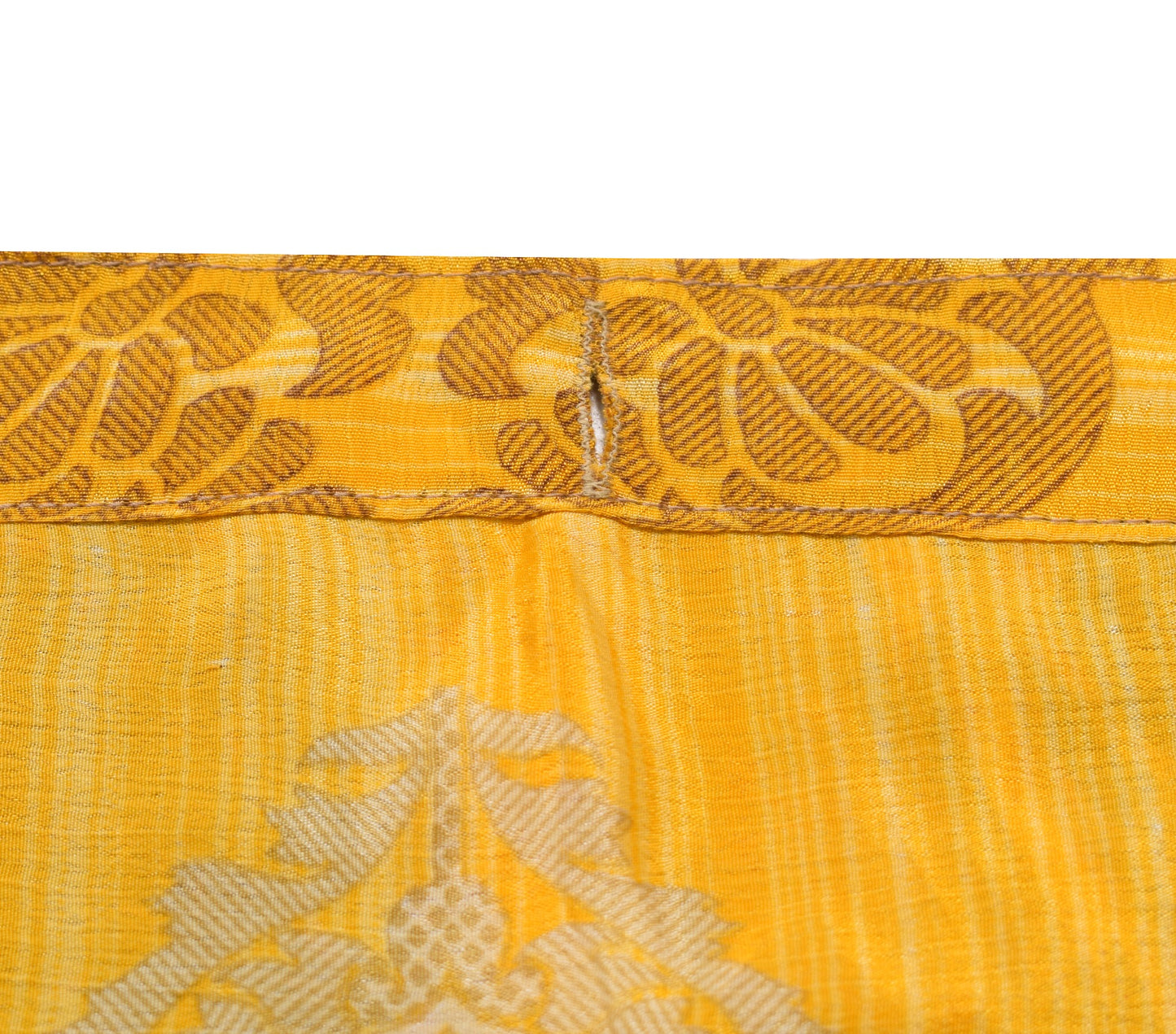 Sushila Vintage Yellow Saree Magic Wrap Reversible Skirt Beach Dress Art Silk Boho