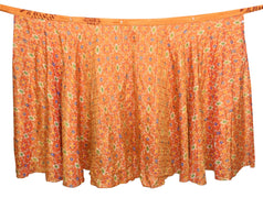 Sushila Vintage Rust Art Silk Saree Magic Wrap Reversible Skirt Beach Dress Boho