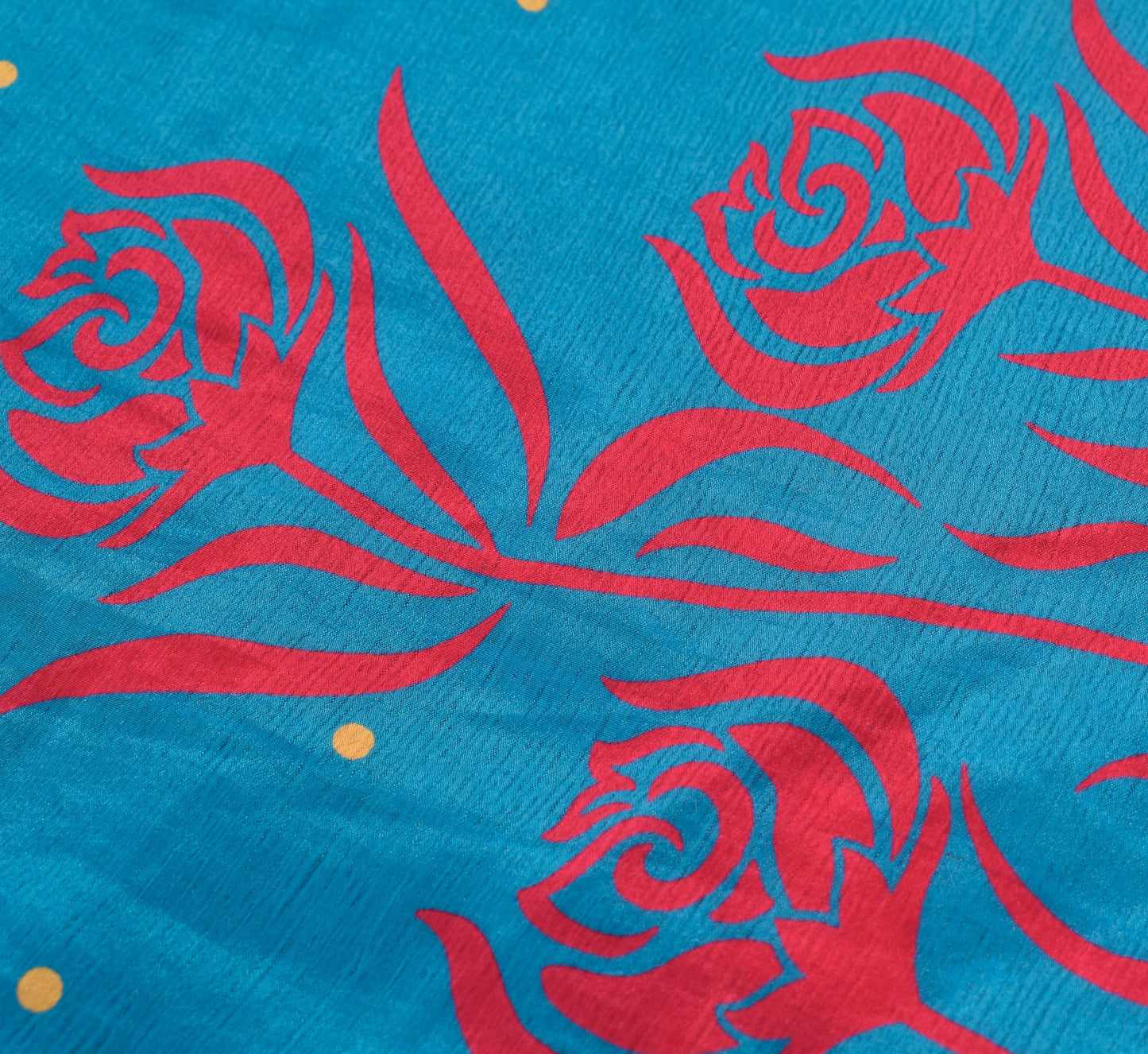Sushila Vintage Turq Blue Art Silk Sari Magic Wrap Reversible Skirt Beach Dress