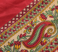 Sushila Vintage Art Silk Saree Floral Magic Wrap Reversible Skirt Beach Dress