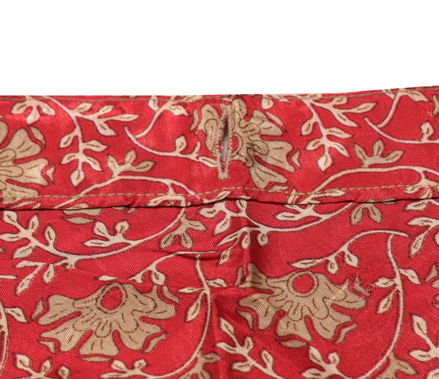 Sushila Vintage Red Art Silk Saree Magic Wrap Reversible Skirt Beach Dress