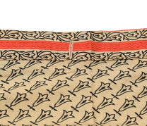 Sushila Vintage Art Silk Saree Magic Wrap Reversible Skirt Cream Beach Dress