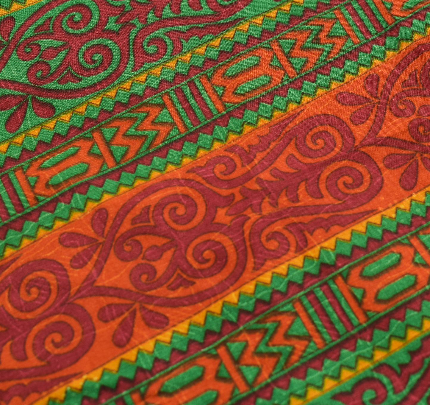 Sushila Vintage Art Silk Saree Magic Wrap Reversible Skirt Beach Dress Green