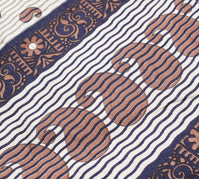 Sushila Vintage Art Silk Saree Magic Wrap Reversible Skirt Warli Print Dress
