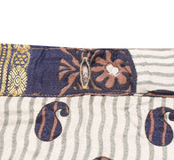 Sushila Vintage Art Silk Saree Magic Wrap Reversible Skirt Warli Print Dress