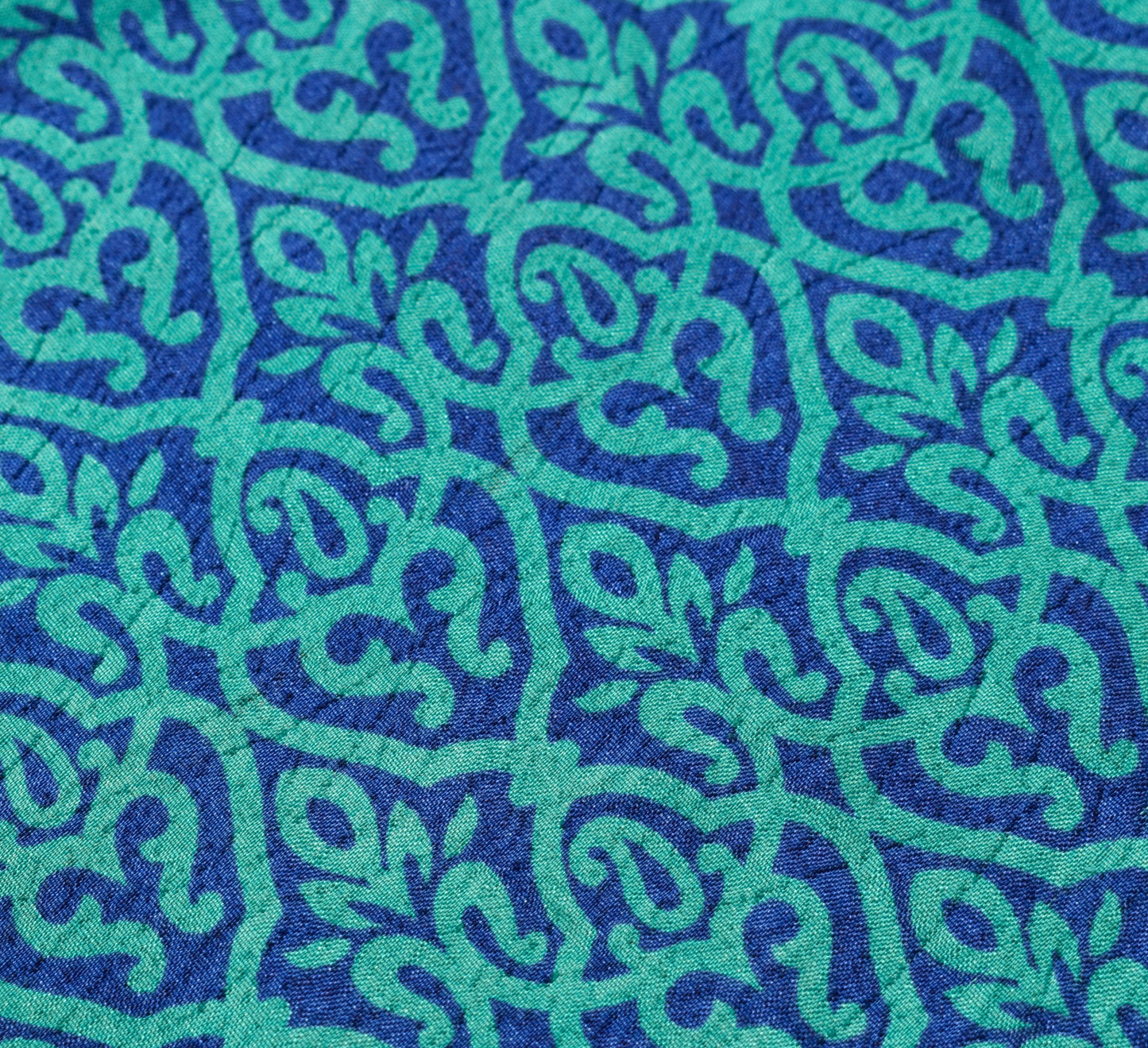 Sushila Vintage Blue Art Silk Saree Magic Wrap Reversible Skirt Beach Dress Boho