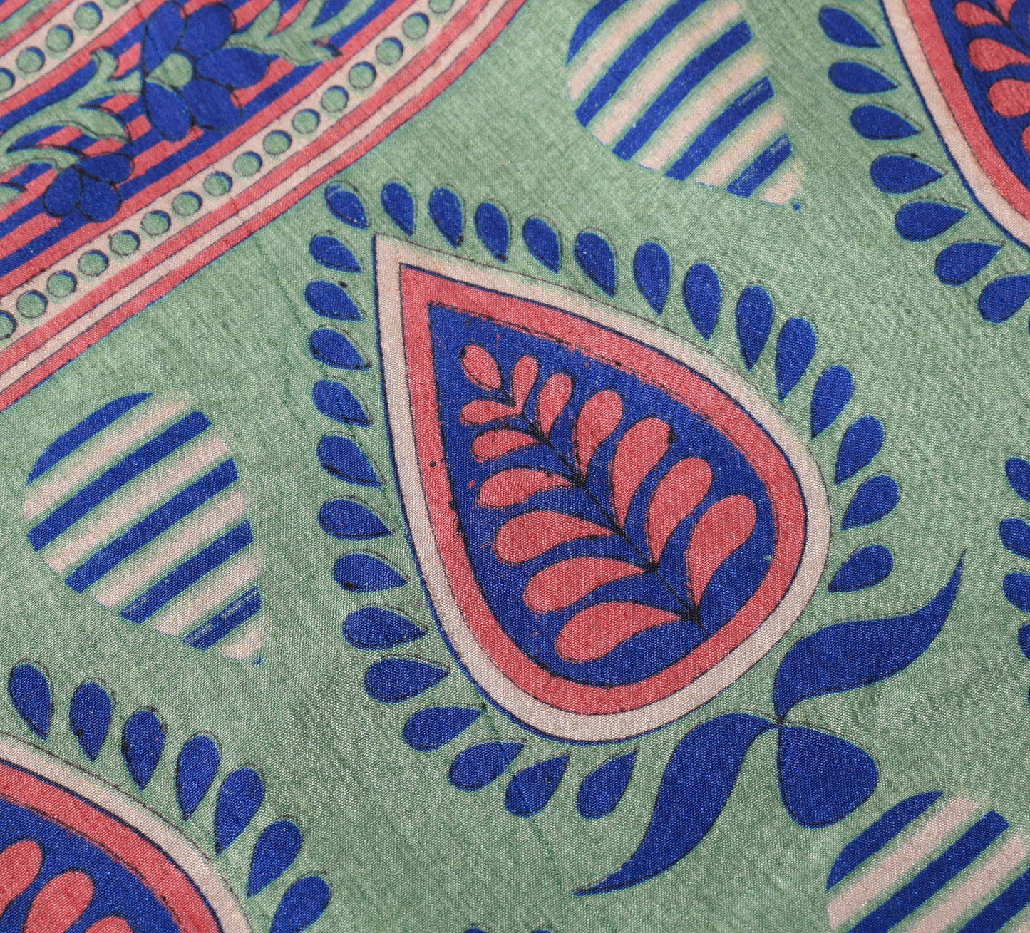 Sushila Vintage Blue Art Silk Saree Magic Wrap Reversible Skirt Beach Dress Boho