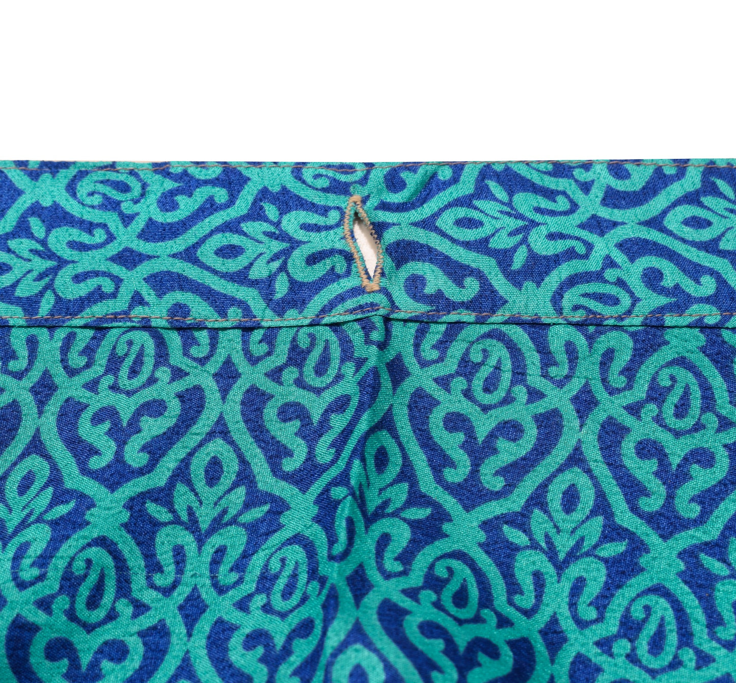 Sushila Vintage Blue Art Silk Saree Magic Wrap Reversible Skirt Beach Dress Boho