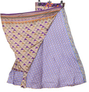 Sushila Vintage Art Silk Saree Magic Wrap Reversible Skirt Beach Dress Clothing