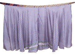 Sushila Vintage Art Silk Saree Magic Wrap Reversible Skirt Beach Dress Clothing