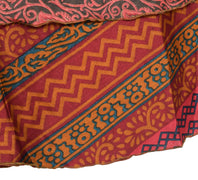 Sushila Vintage Art Silk Saree Magic Wrap Reversible Skirt Beach Dress Maroon