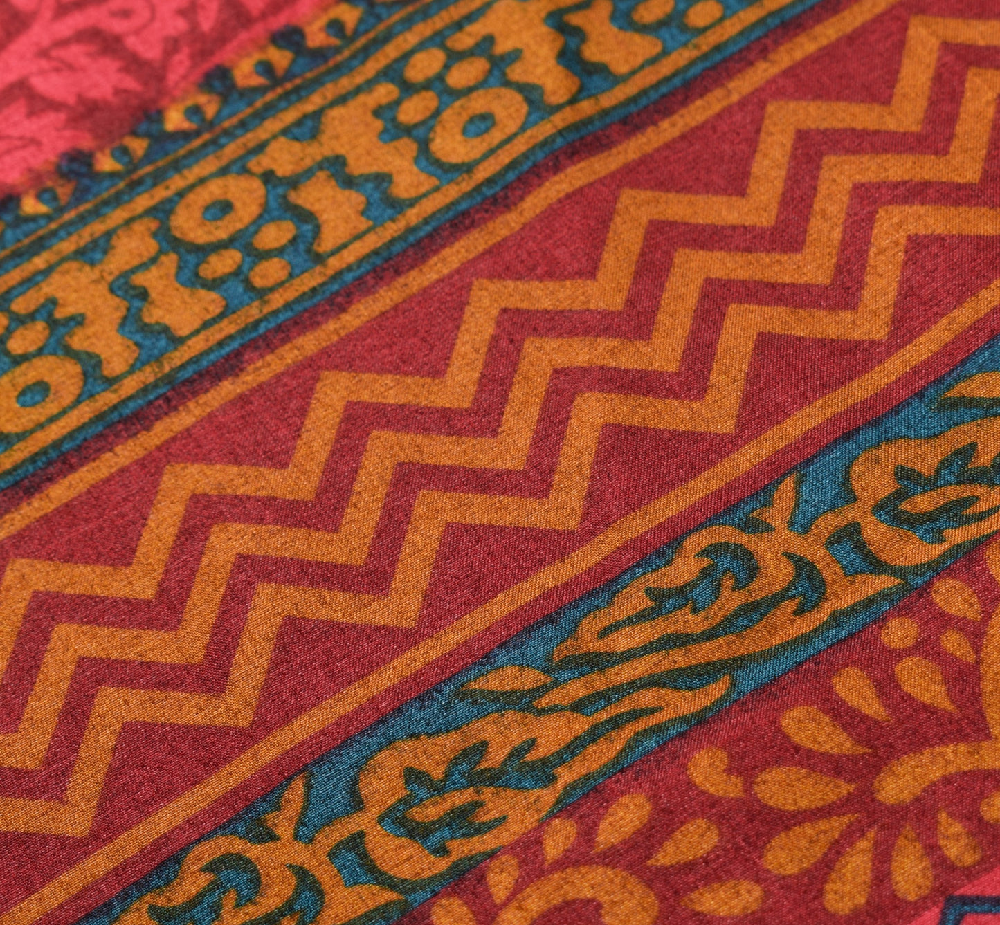 Sushila Vintage Art Silk Saree Magic Wrap Reversible Skirt Beach Dress Maroon
