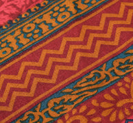Sushila Vintage Art Silk Saree Magic Wrap Reversible Skirt Beach Dress Maroon