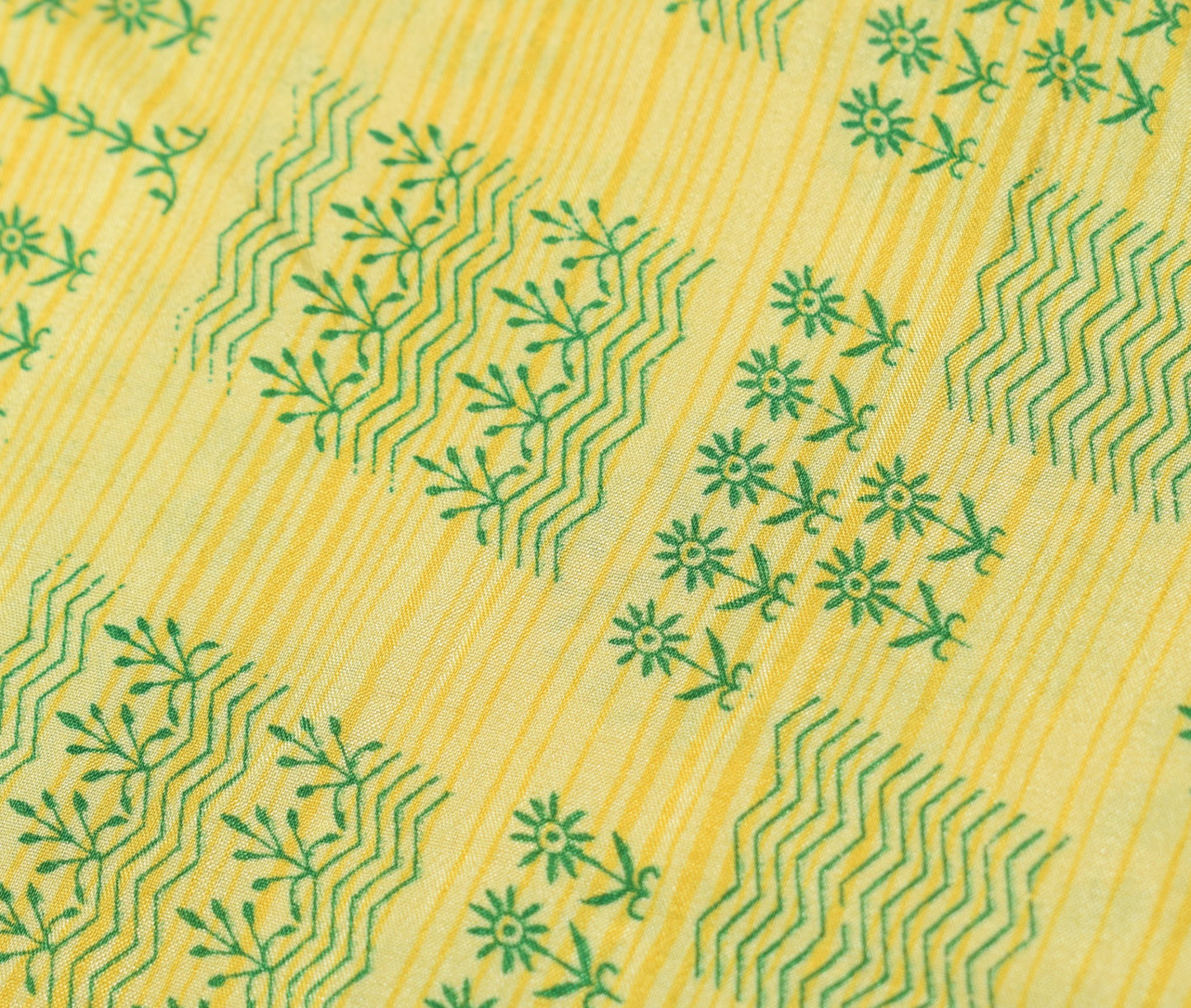 Sushila Vintage Saree Magic Wrap Floral Yellow Reversible Skirt Art Silk Beach Dress