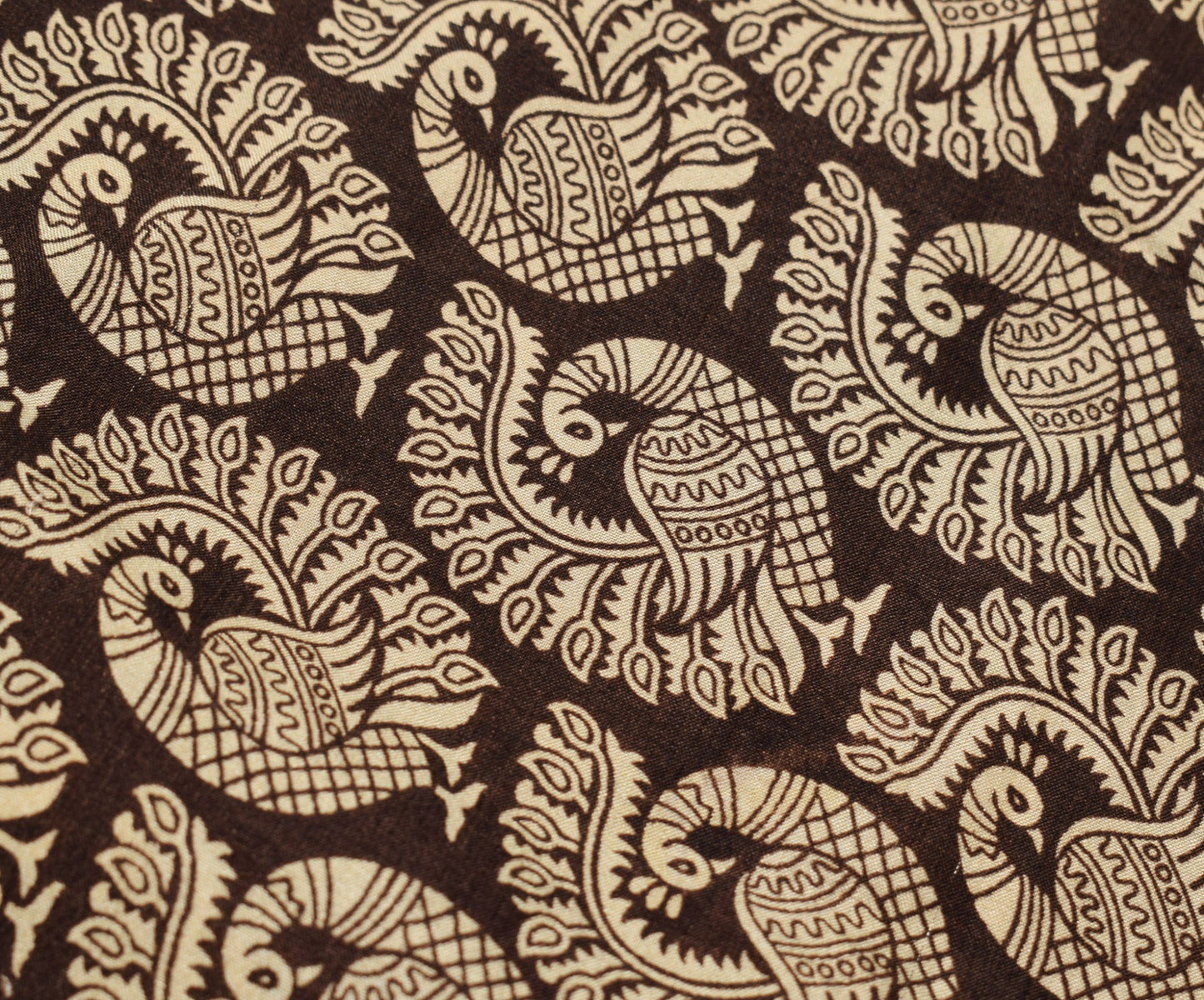 Sushila Vintage Art Silk Saree Magic Wrap Reversible Skirt Birds Beach Dress