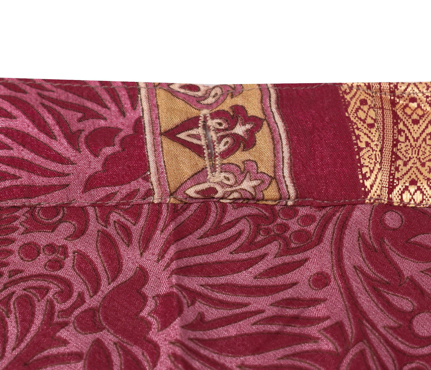 Sushila Vintage Art Silk Saree Magic Wrap Reversible Skirt Floral Pink Beach Dress