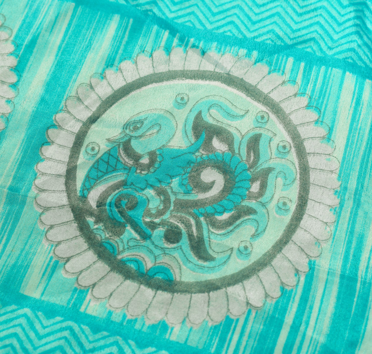 Sushila Vintage Art Silk Saree Magic Wrap Reversible Skirt BeachDress Green Boho