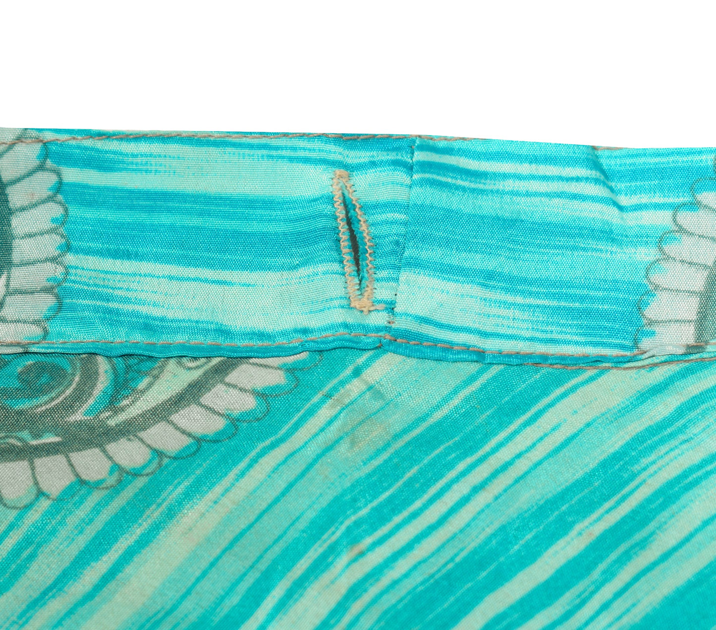 Sushila Vintage Art Silk Saree Magic Wrap Reversible Skirt BeachDress Green Boho