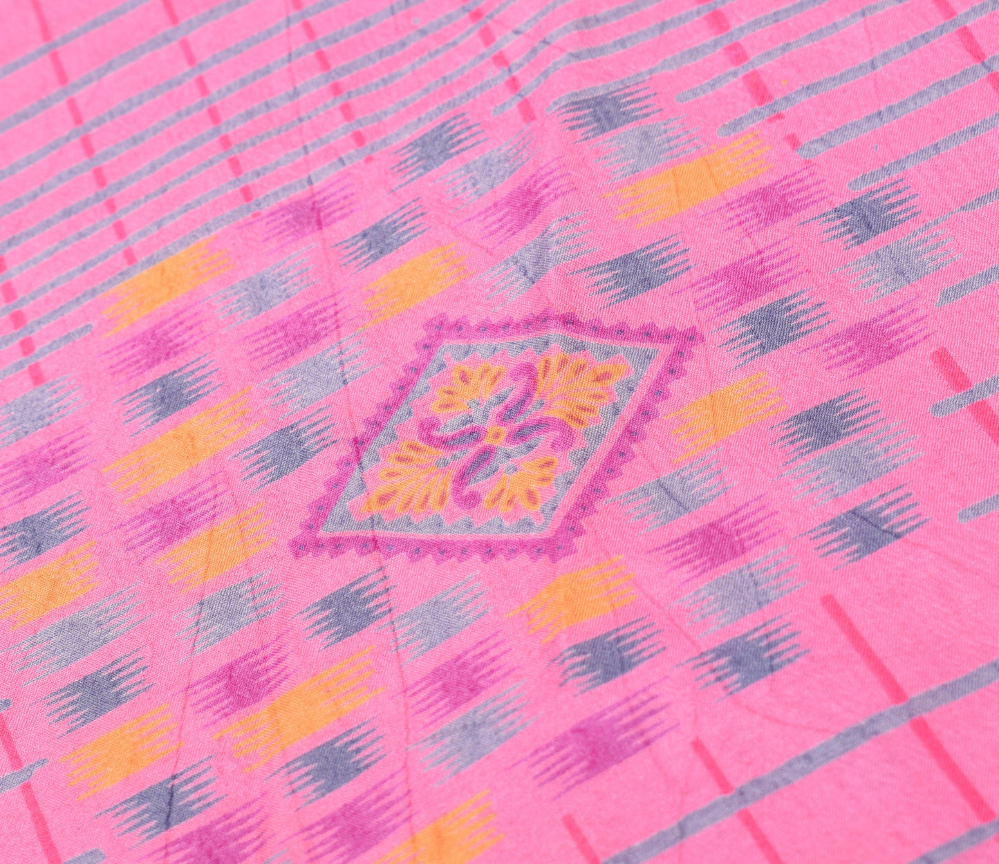 Sushila Vintage Pink Art Silk Saree Magic Wrap Reversible Skirt Beach Dress