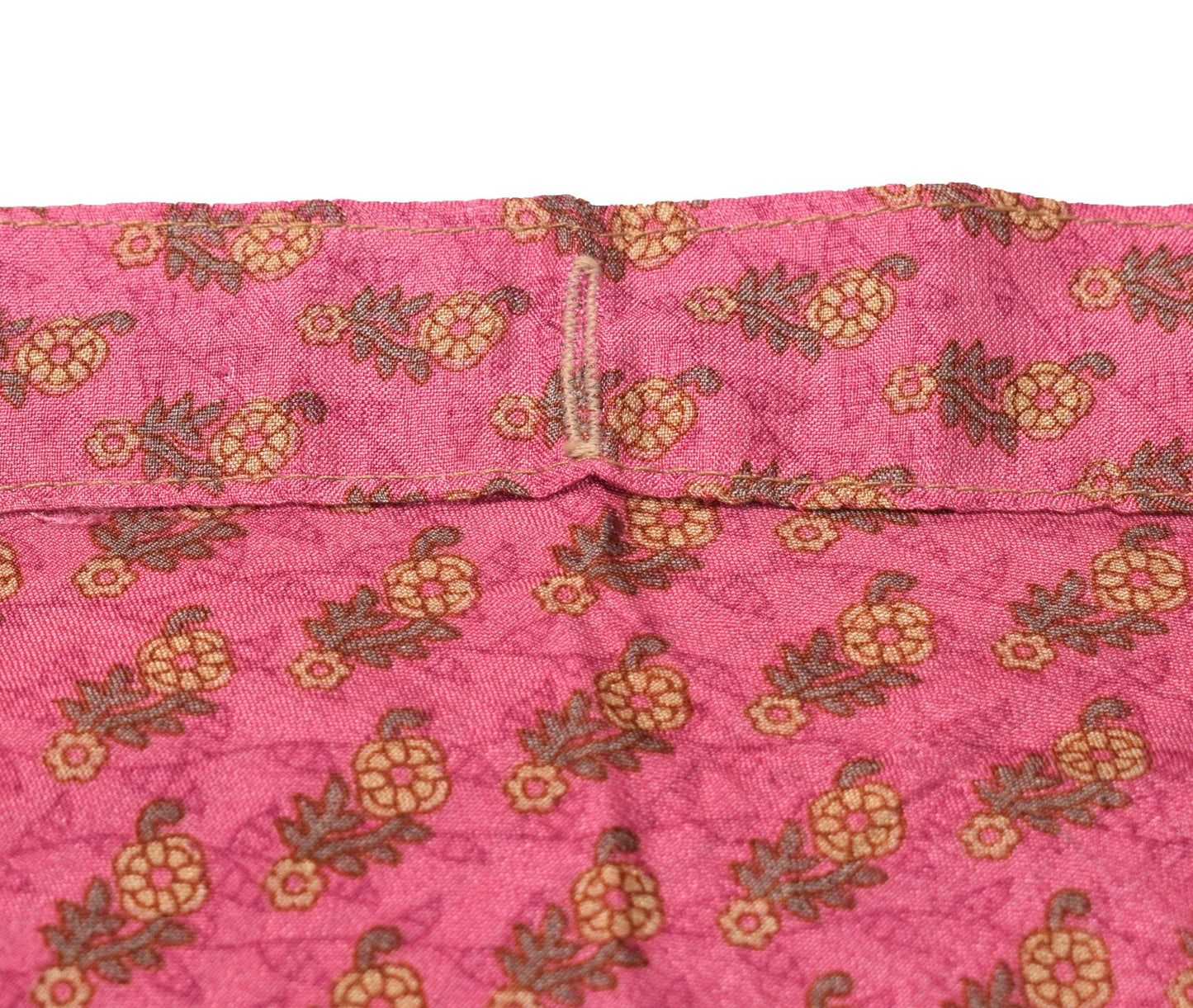 Sushila Vintage Pink Art Silk Saree Magic Wrap Reversible Skirt Beach Dress