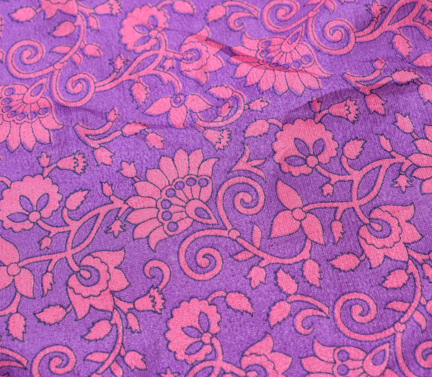 Sushila Vintage Art Silk Saree Magic Wrap Reversible Skirt Purple Beach Dress