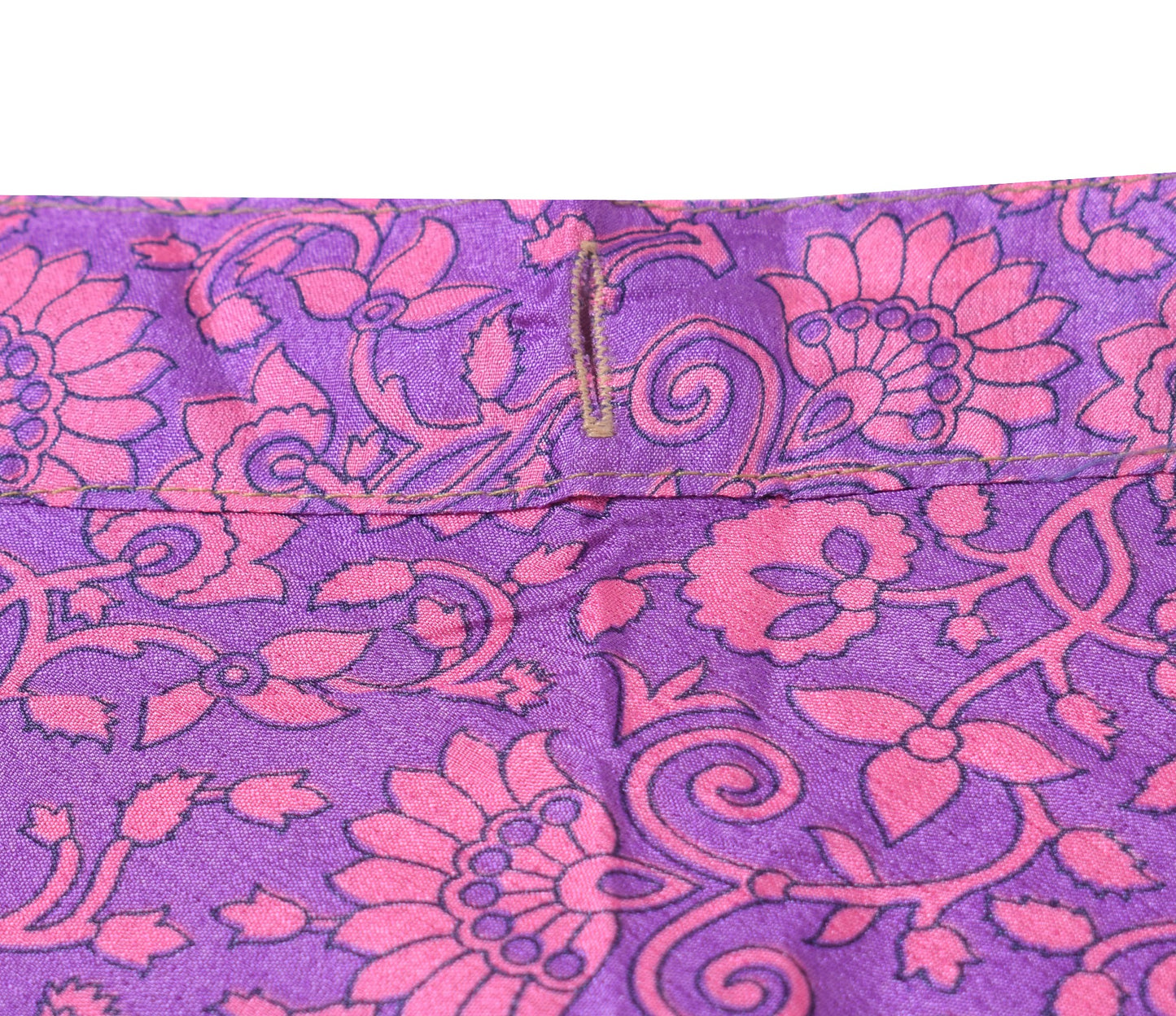 Sushila Vintage Art Silk Saree Magic Wrap Reversible Skirt Purple Beach Dress
