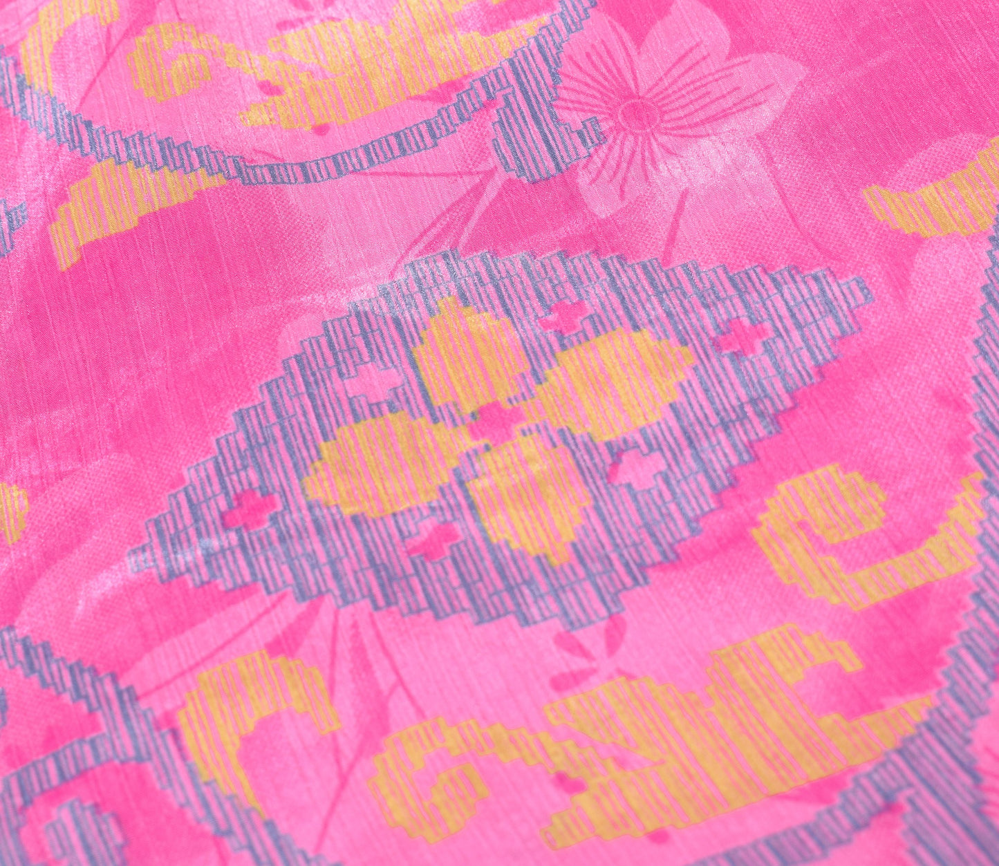 Sushila Vintage Magenta Art Silk Saree Magic Wrap Reversible Skirt Beach Dress