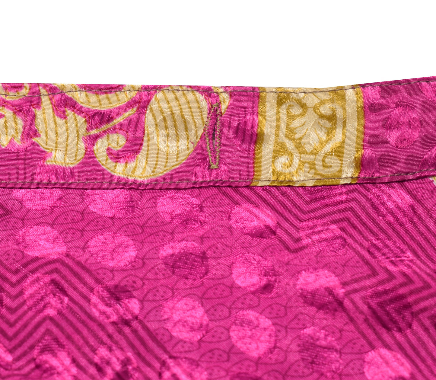 Sushila Vintage Magenta Art Silk Saree Magic Wrap Reversible Skirt Beach Dress