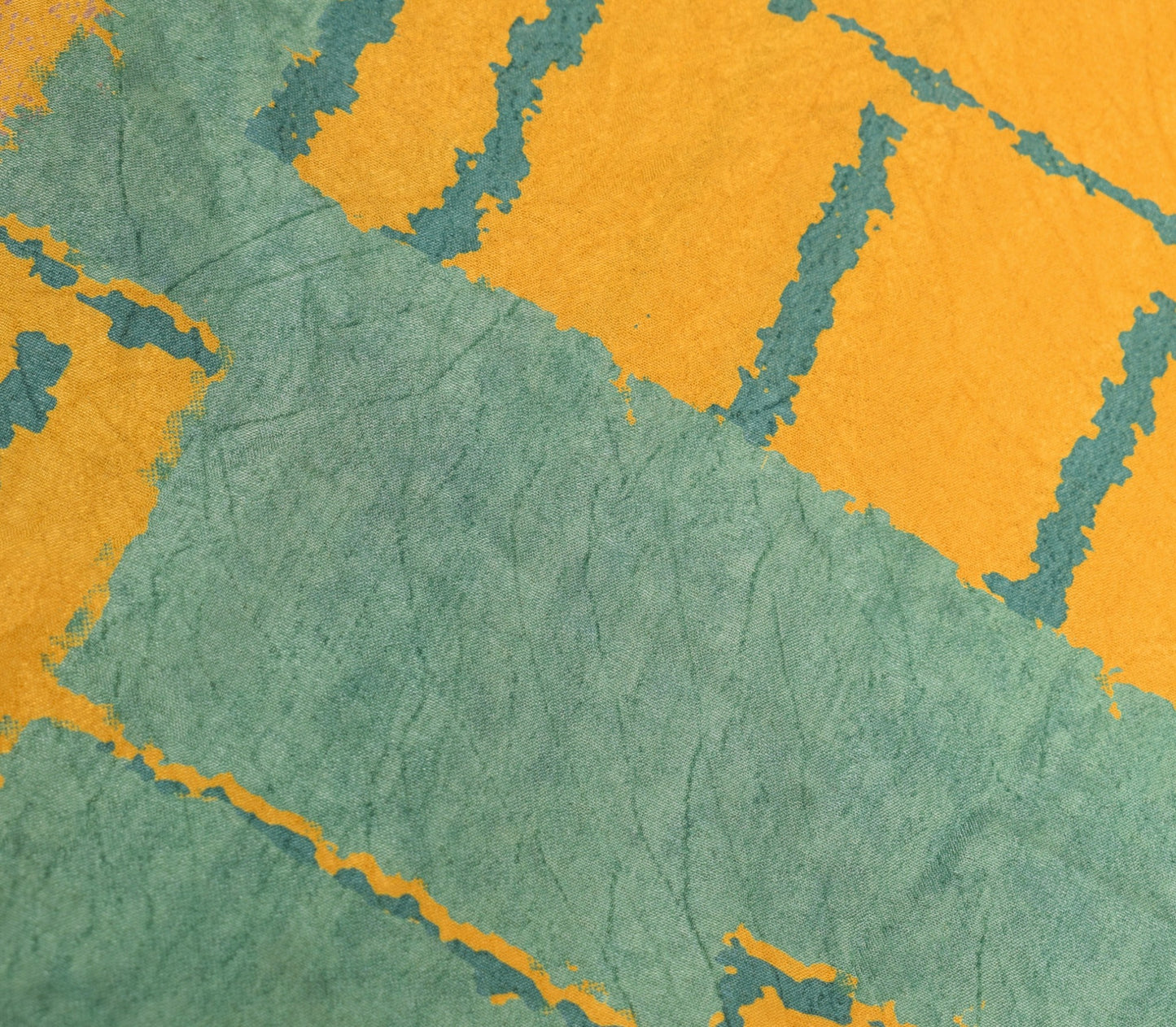 Sushila Vintage Art Silk Saree Magic Wrap Reversible Skirt Yellow Beach Dress
