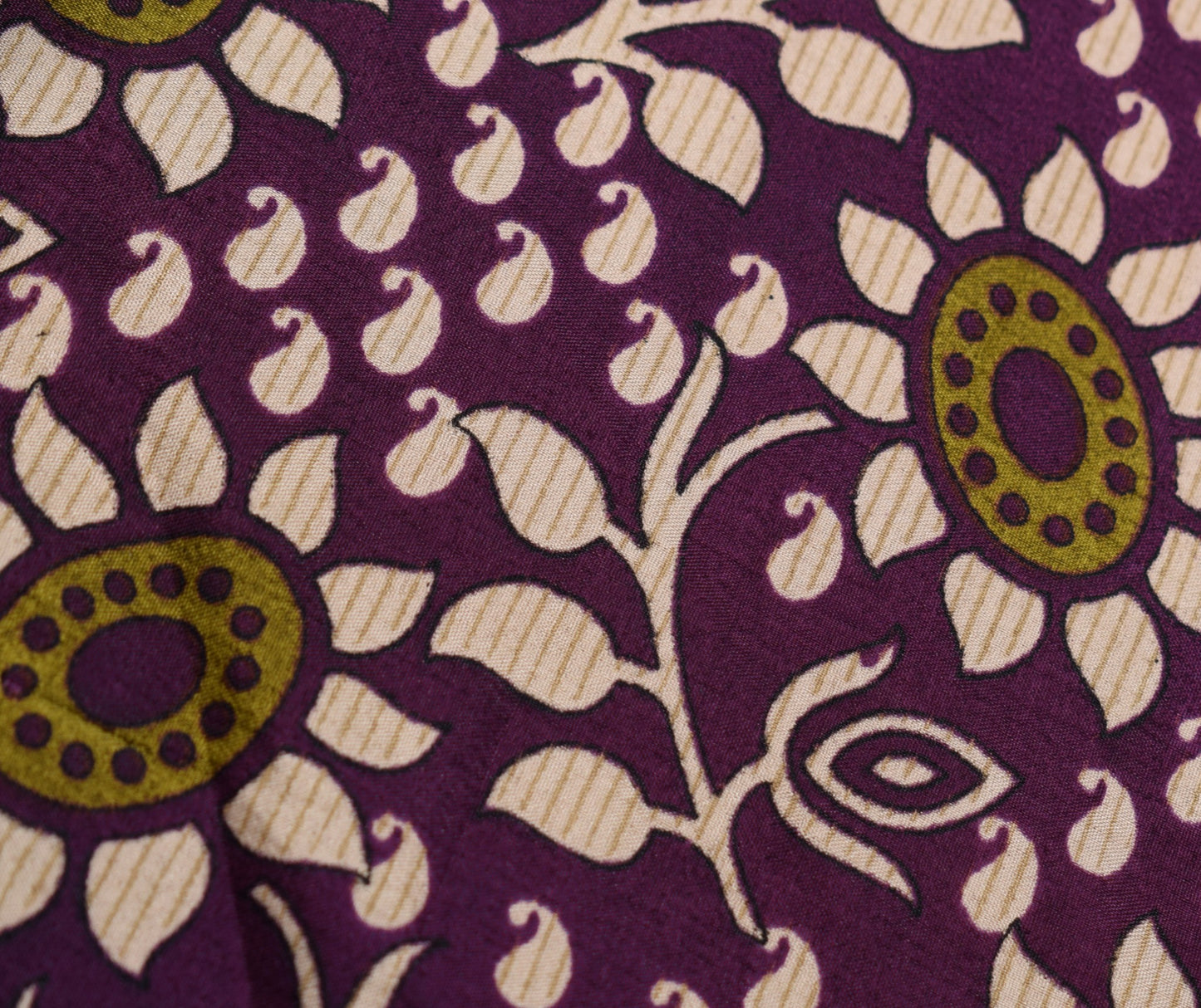 Sushila Vintage Dark Purple Saree Magic Wrap Reversible Skirt Art Silk Beach Dress