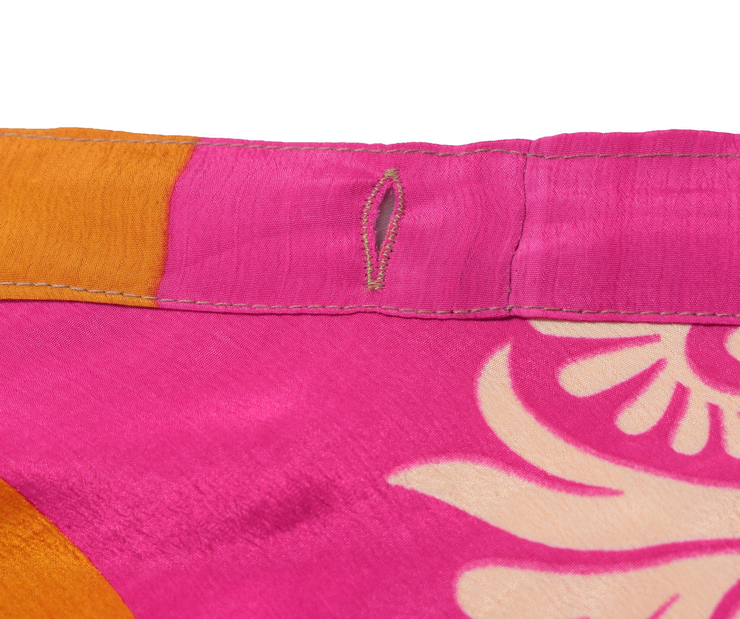 Sushila Vintage Yellow Pink Saree Magic Wrap Reversible Skirt Art Silk Beach Dress