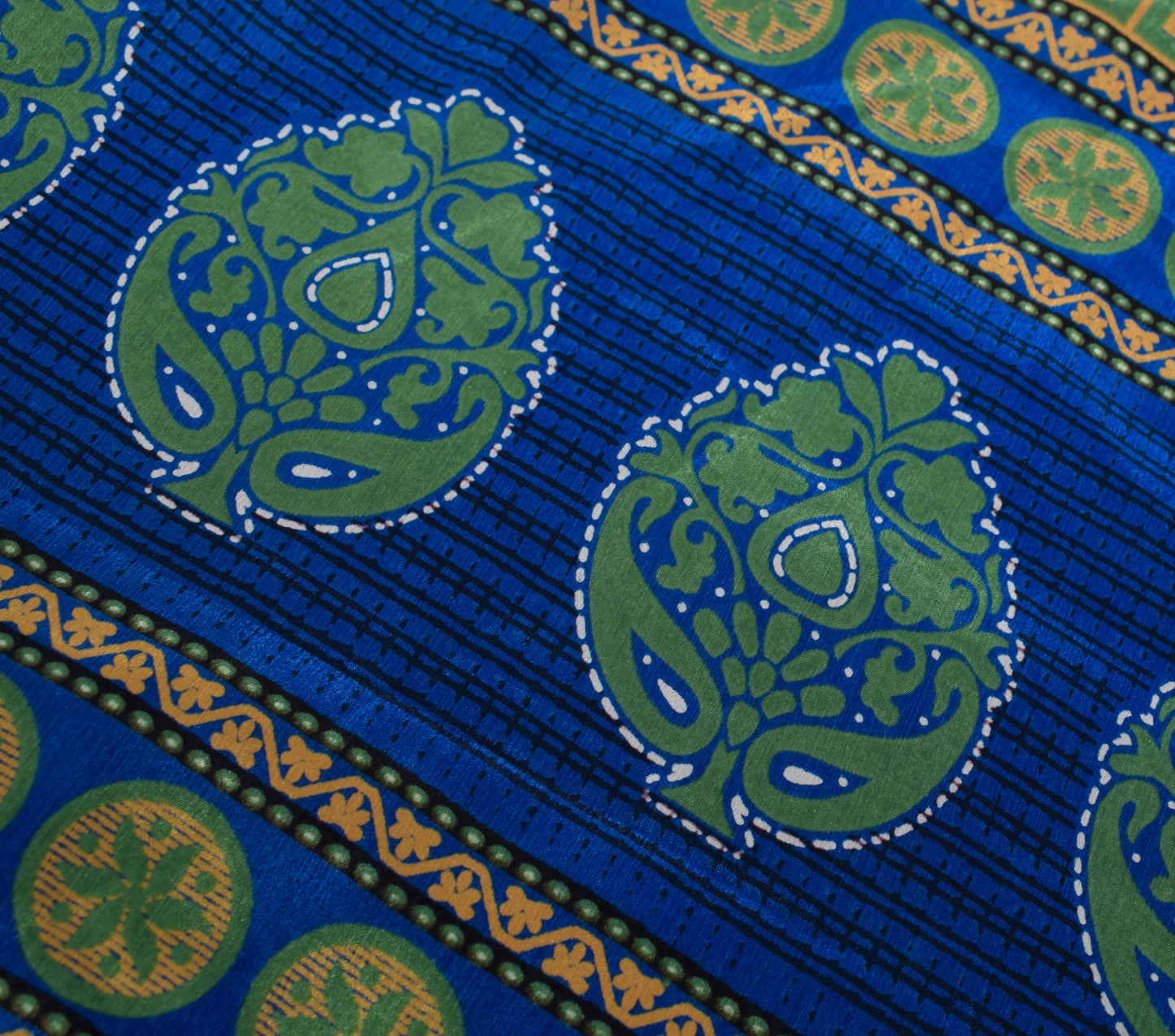 Sushila Vintage Art Silk Saree Magic Wrap Reversible Skirt Beach Dress Turq Blue