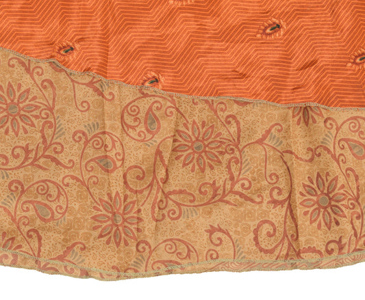 Sushila Vintage Blown Art Silk Saree Magic Wrap Reversible Skirt Floral Dress