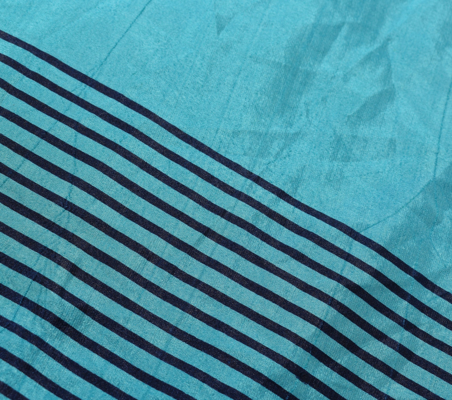 Sushila Vintage Art Silk Saree Magic Wrap Reversible Skirt Aqua Blue BeachDress