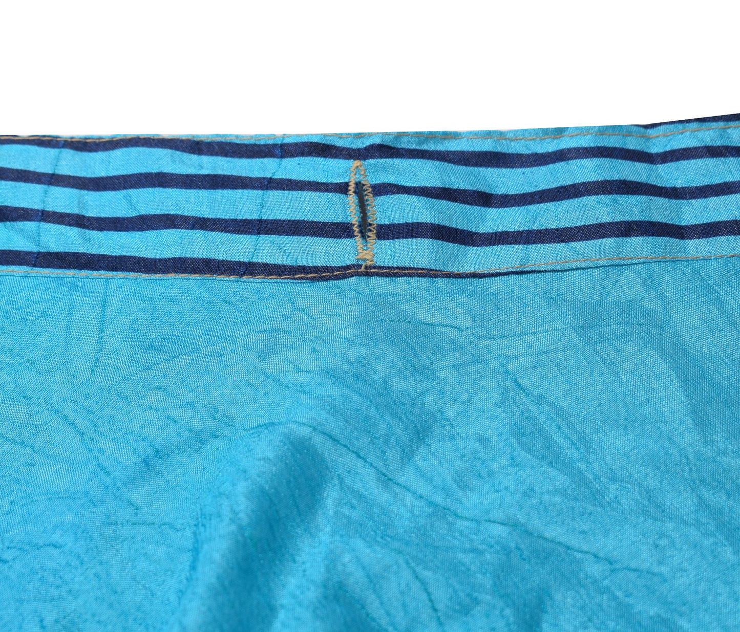 Sushila Vintage Art Silk Saree Magic Wrap Reversible Skirt Aqua Blue BeachDress