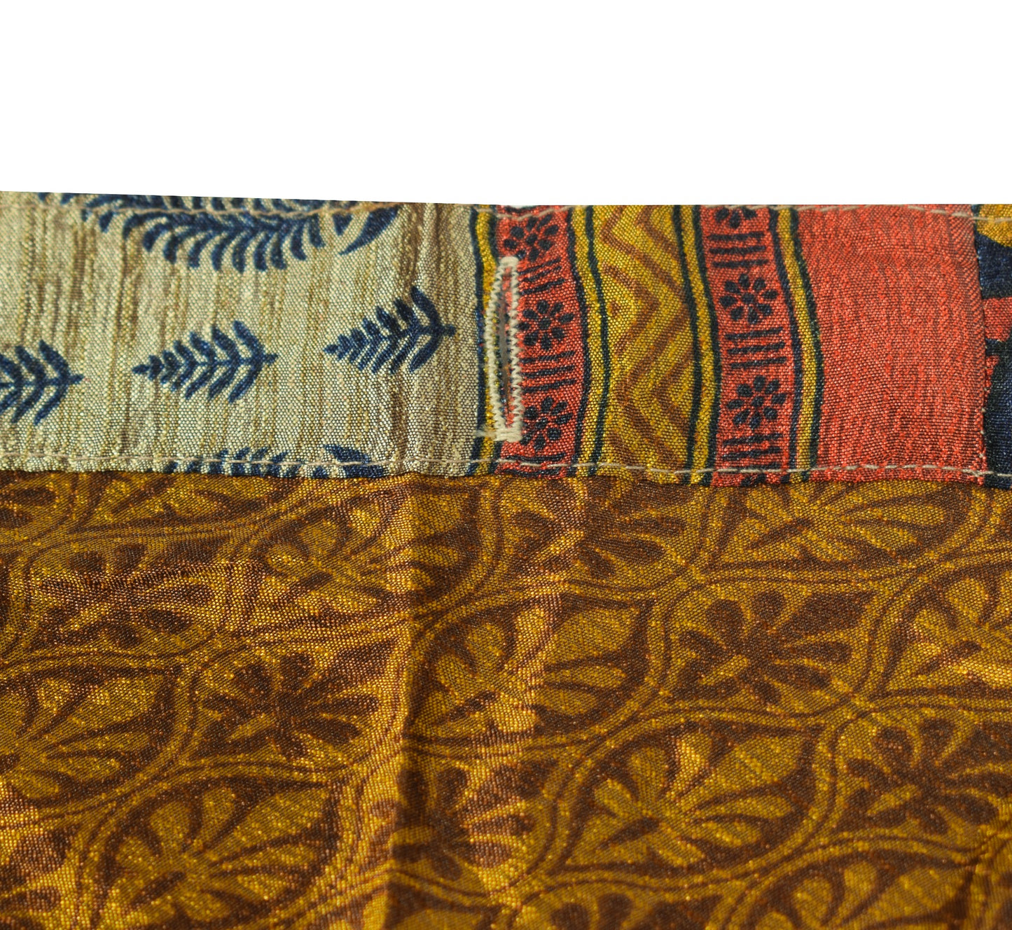 Sushila Vintage Art Silk Saree Magic Wrap Mustard Reversible Skirt Beach Dress