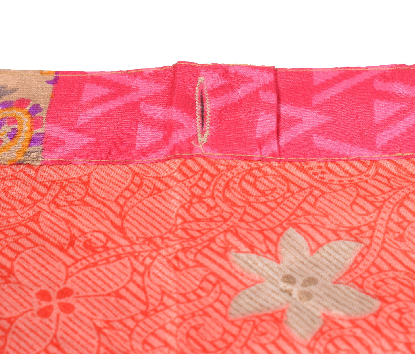 Sushila Vintage Art Silk Saree Magic Wrap Reversible Skirt Peach Beach Dress