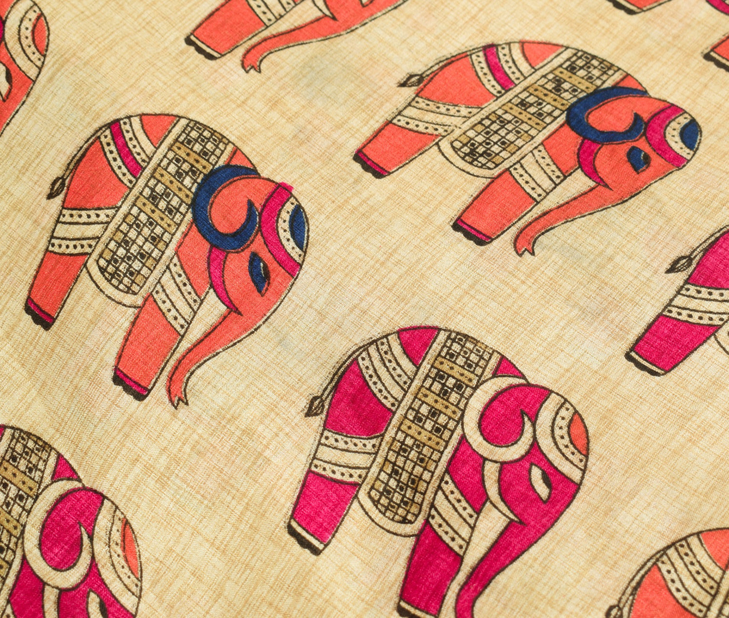 Sushila Vintage Elephant Art Silk Saree Magic Wrap Reversible Skirt Beach Dress