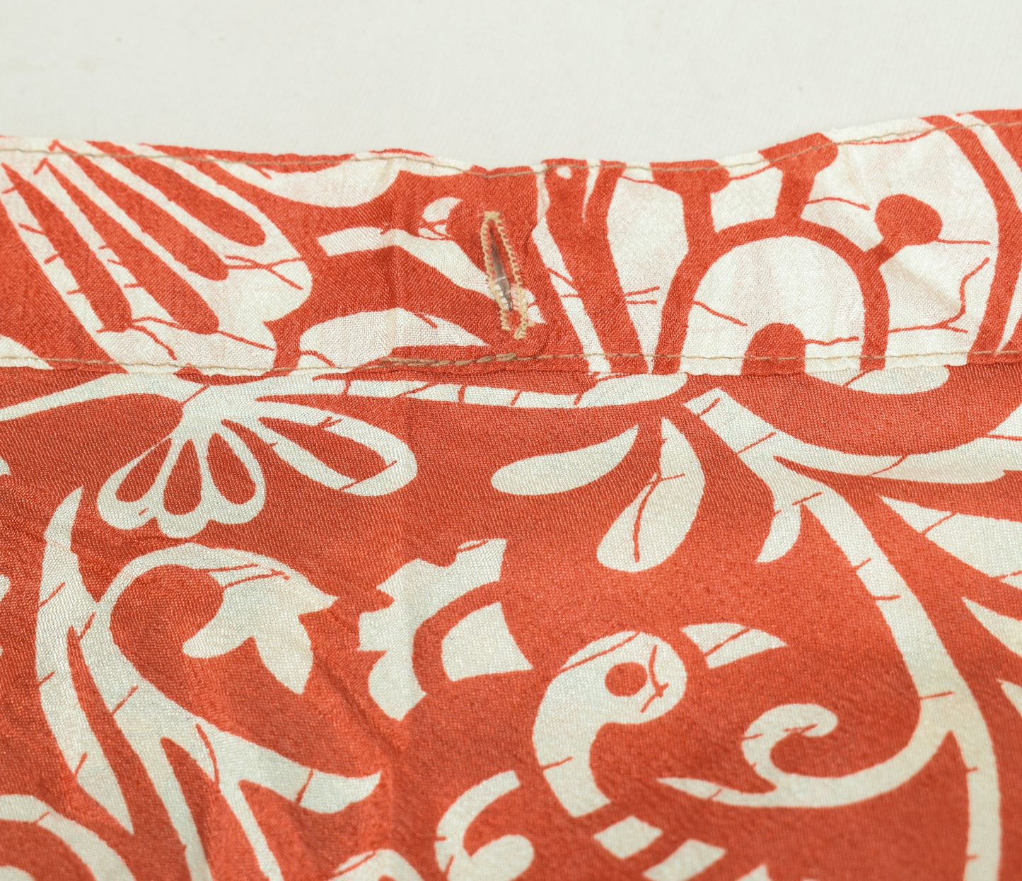 Sushila Vintage Creaem Art Silk Saree Magic Wrap Reversible Skirt Beach Dress