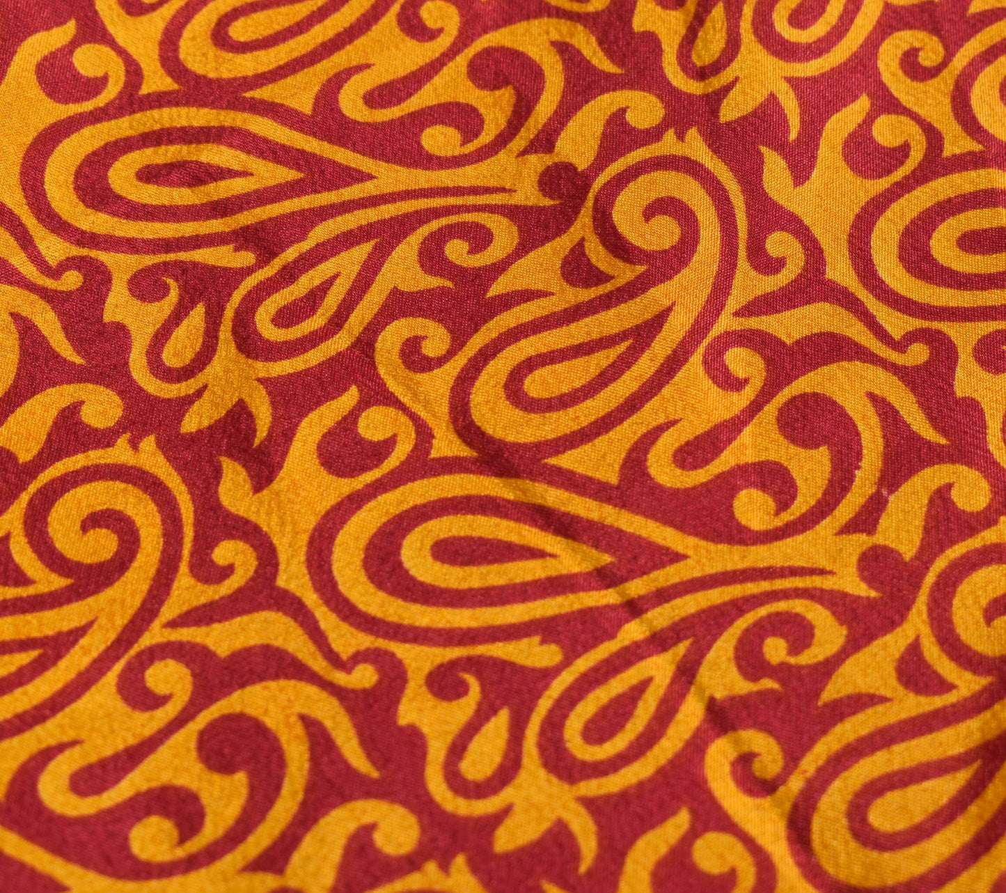 Sushila Vintage Art Silk Saree Magic Wrap Reversible Skirt Floral Red Beach Dress