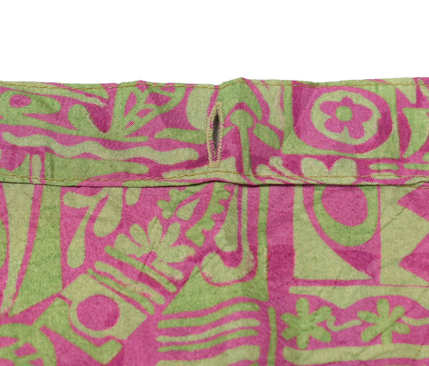 Sushila Vintage Ikat Print Art Silk Saree Magic Wrap Reversible Skirt Beach Dress