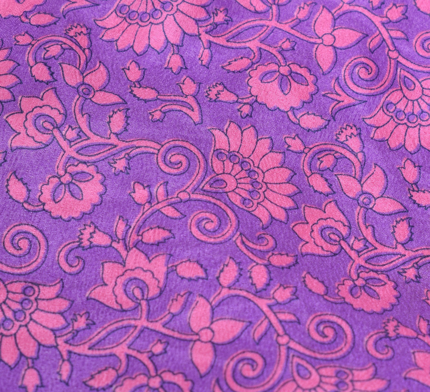 Sushila Vintage Floral Pink Art Silk Saree Magic Wrap Reversible Skirt Beach Dress