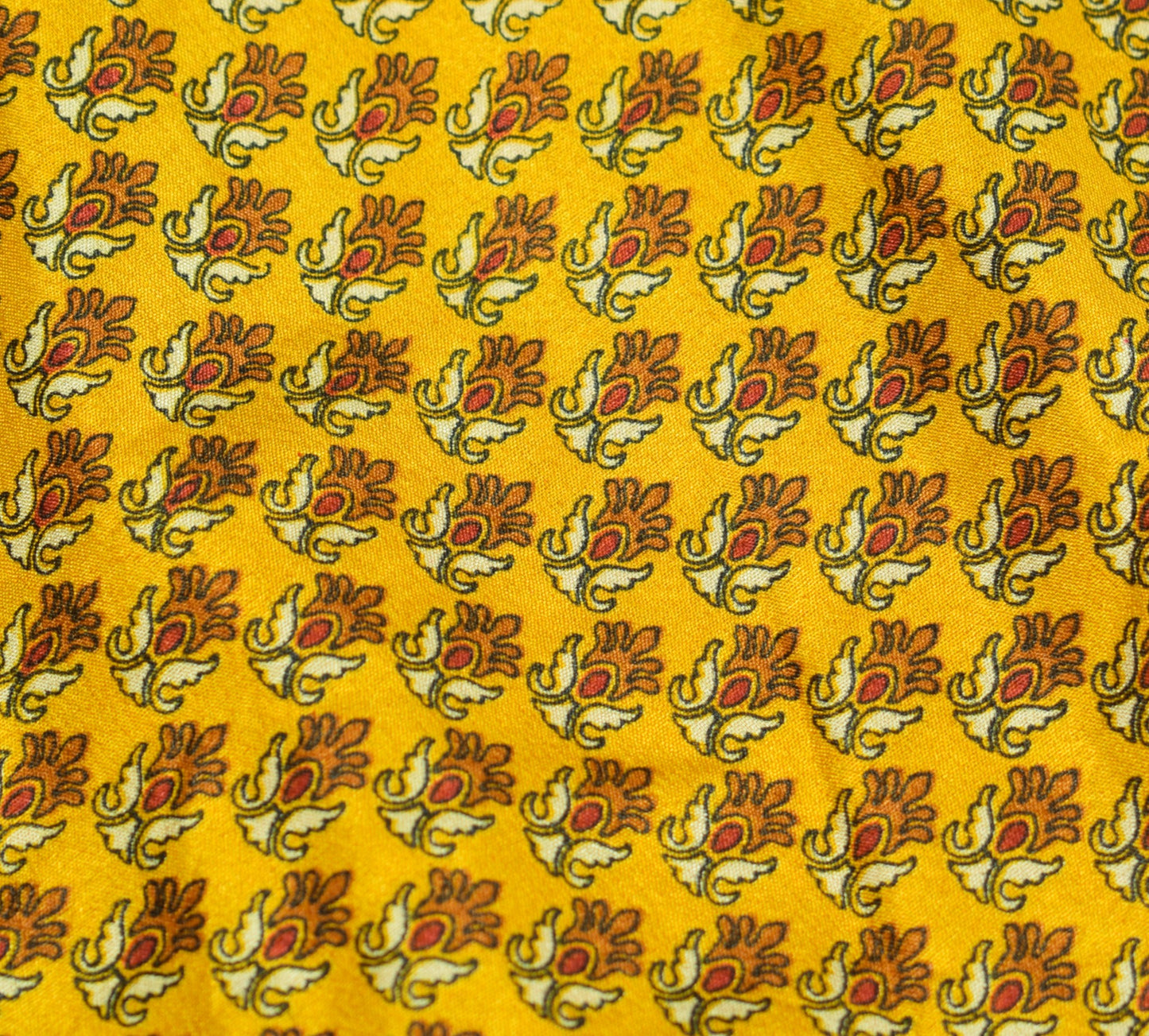 Sushila Vintage Yellow Magic Wrap Reversible Art Silk Saree Skirt Beach Dress