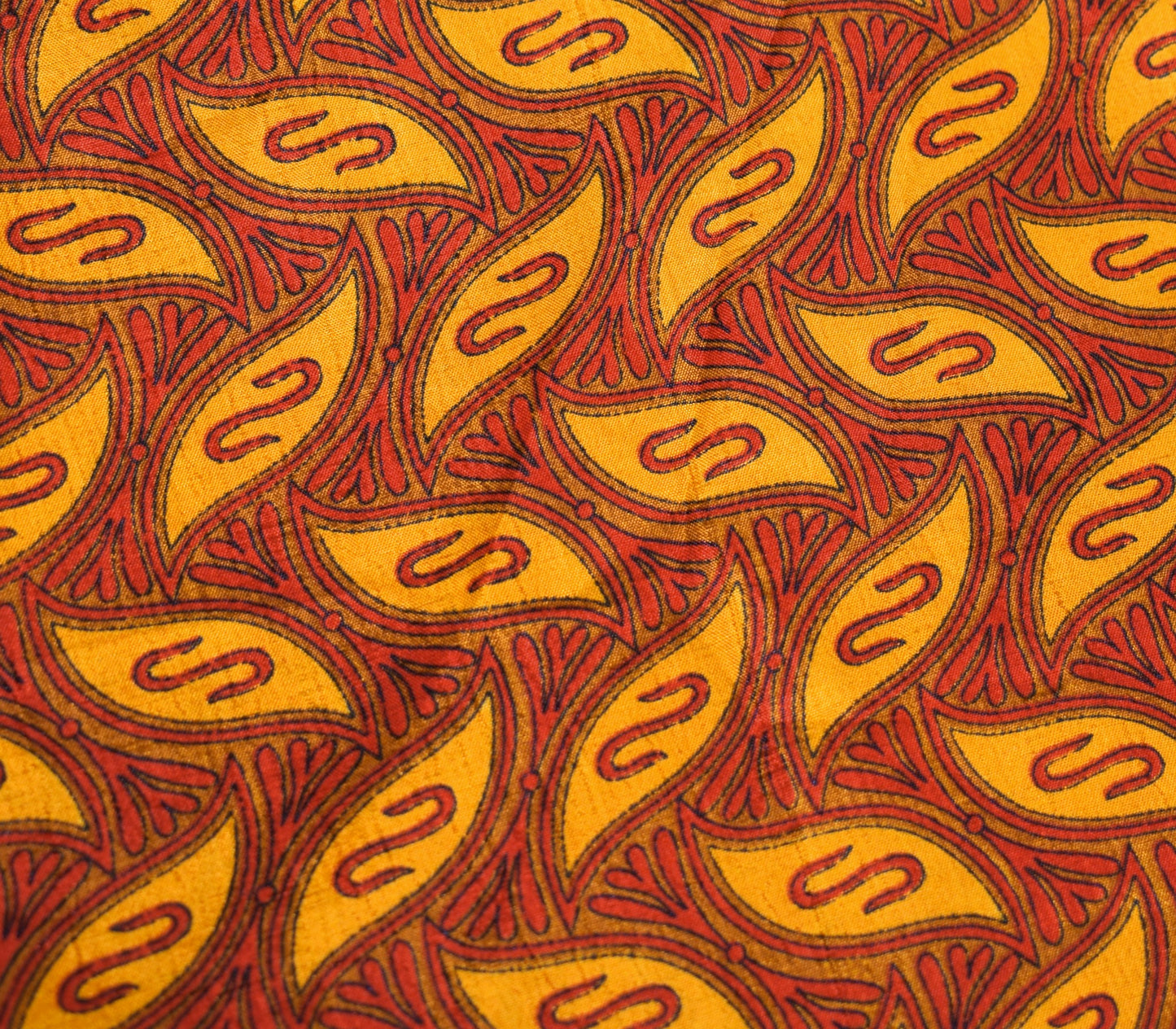 Sushila Vintage Art Silk Saree Magic Wrap Reversible Skirt Red Yellow Beach Dress